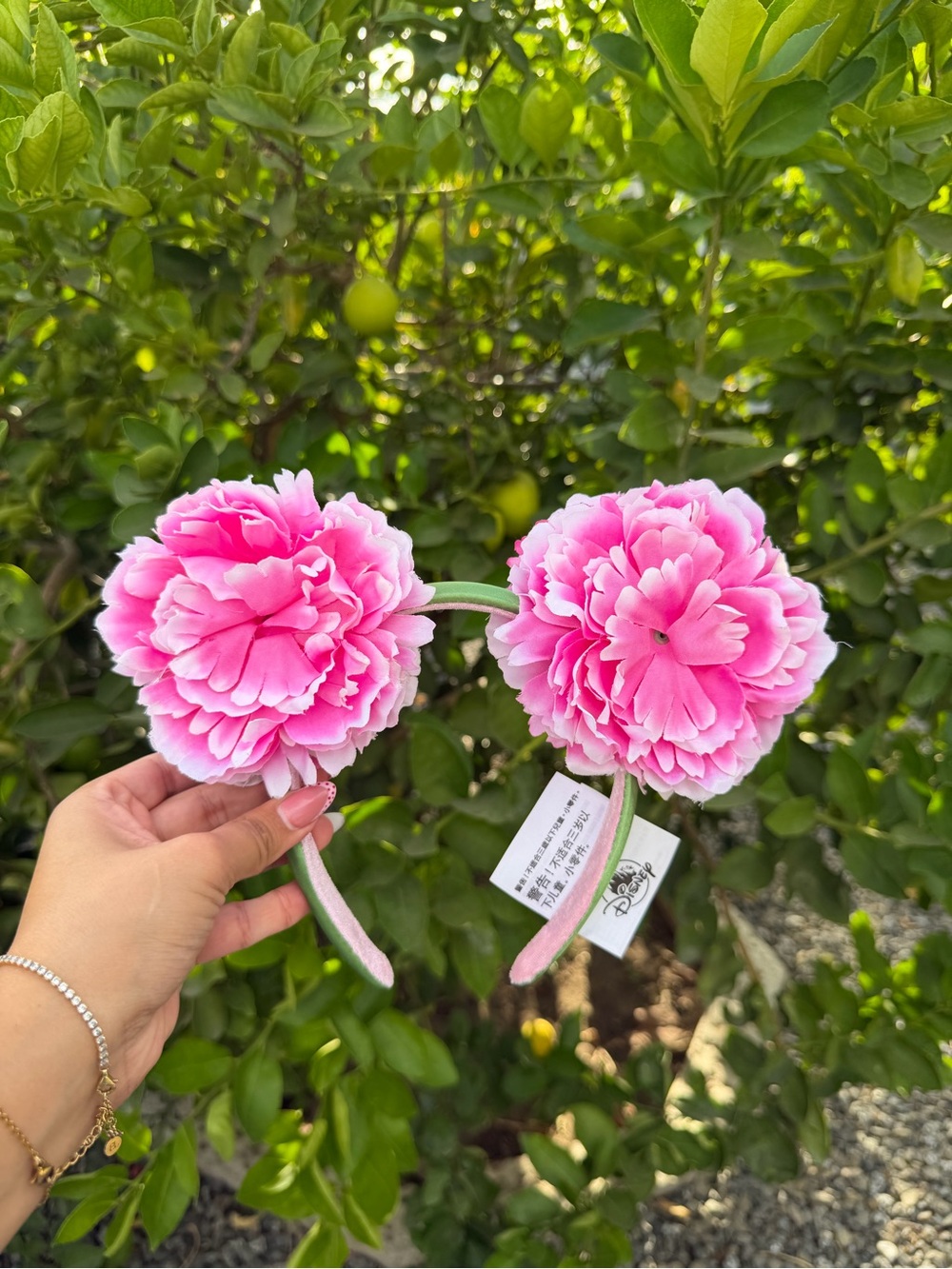 Pink Floral Pom Headband